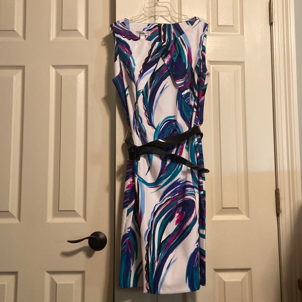 Multicolor Belted Dress